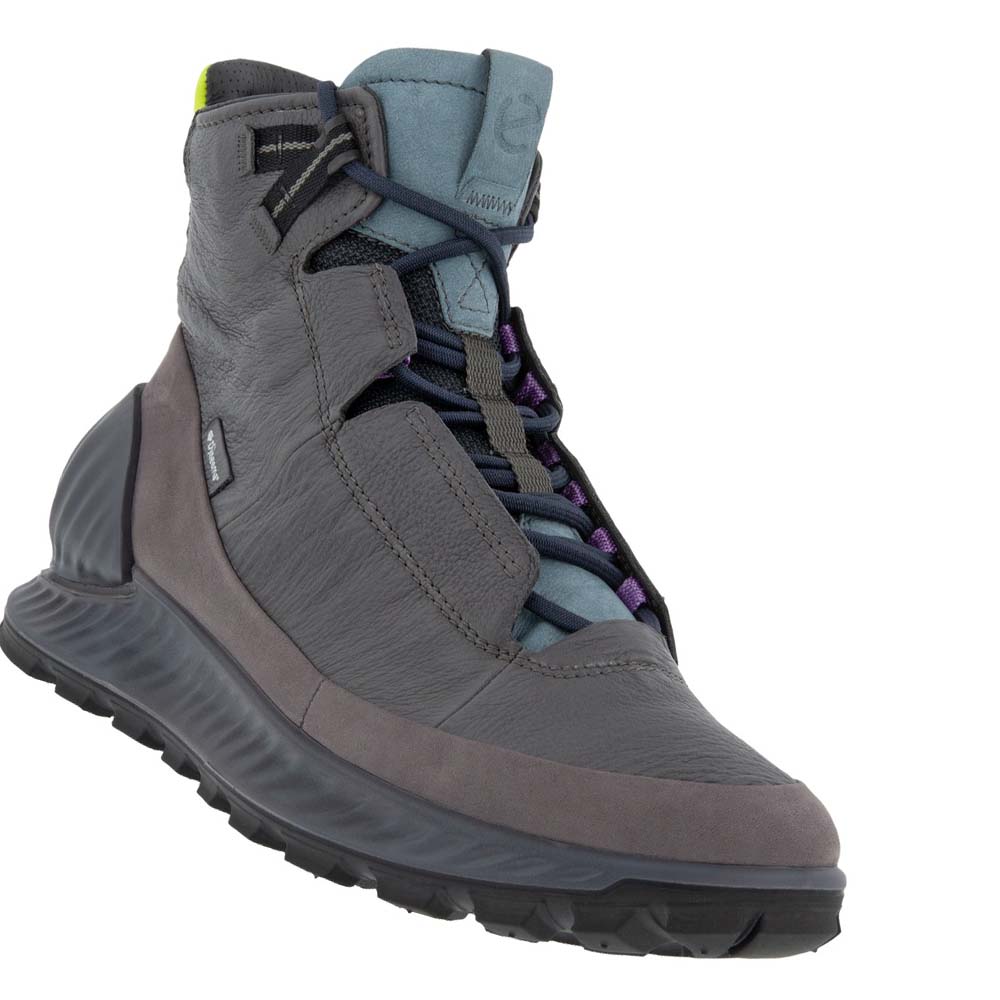 Men's Ecco Exostrike High Boots Grey / Black | USA 438JPQ